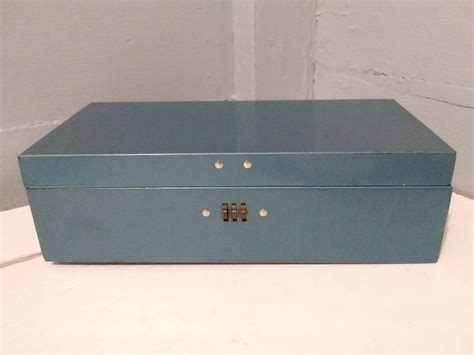 small metal vintage cobination lock box|Small Metal Box With Combination Lock .